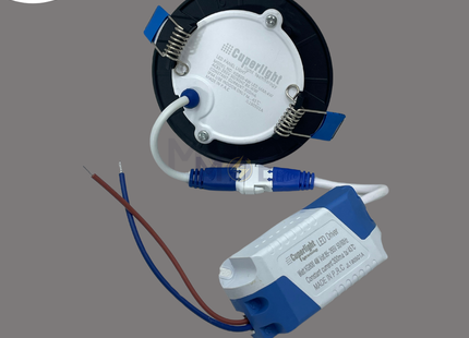 CuperLight LED Downlight/ Panel Light Black Ceiling Flush Mounted Circular Warmwhite 3000K 400lm 7.5cm 4W | KG800 | سبوت ليد مدور مخفي اسود ورم وايت