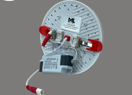 MAL LED Downlight/ Panel Light White Ceiling Flush Mounted FrameLess Adjustable Circular Warmwhite 3000K 3-10.5cm 18W | سبوت ليد مدور مخفي بدون كادر ابيض متحرك ورم وايت