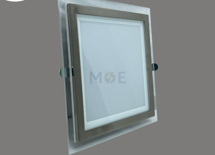 Cuperlight LED Downlight/ Panel Light Chrome Ceiling Flush Mounted Square Daylight 6500K 20.5cm 35W | KG-821 | سبوت ليد مربع مخفي كادر زجاج كروم دايلايت