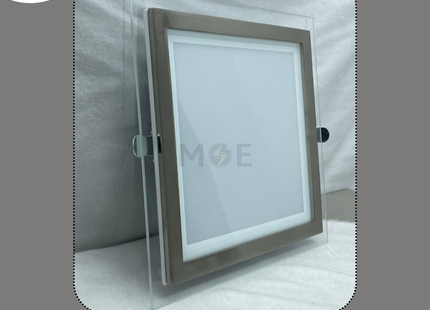 Cuperlight LED Downlight/ Panel Light Chrome Ceiling Flush Mounted Square Daylight 6500K 20.5cm 35W | KG-821 | سبوت ليد مربع مخفي كادر زجاج كروم دايلايت