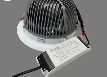 CuperLight LED COB Downlight/ Panel Light Matt White Ceiling Flush Mounted Circular Daylight 20cm 6500Lm 65W | ZR-D2008-65W | سبوت ليد مدور مخفي ابيض مات دايلايت