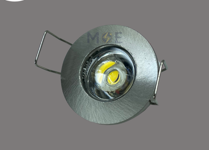 CuperLight LED Pin COB Downlight/ Panel Light Chrome Ceiling Flush Mounted Circular WarmWhite 3000K 2.5cm 1W | LY-8321 | سبوت بين ليد مدور مخفي كروم ورم وايت