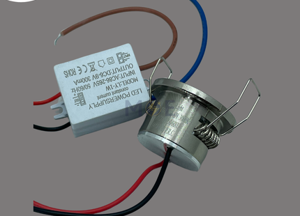 CuperLight LED Pin COB Downlight/ Panel Light Chrome Ceiling Flush Mounted Circular WarmWhite 3000K 2.5cm 1W | LY-8321 | سبوت بين ليد مدور مخفي كروم ورم وايت