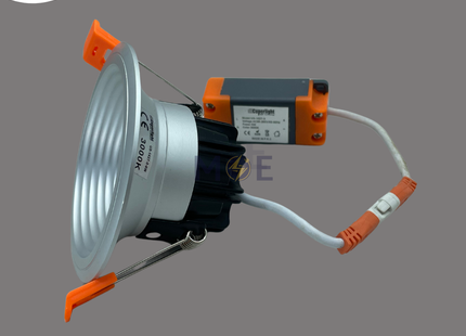 CuperLight LED COB Downlight/ Panel Light Chrome Ceiling Flush Mounted Circular Warmwhite 3000K 9.5cm 700Lm 7W | US-1627 | سبوت ليد مدور مخفي كروم ورم وايت