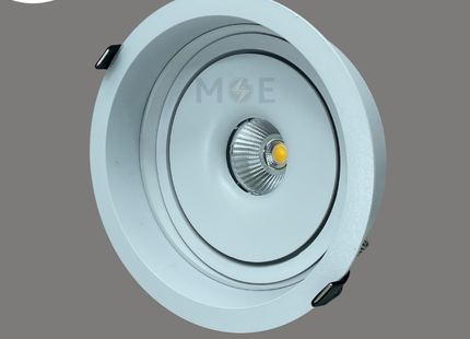 CuperLight LED COB Downlight/ Panel Light White Ceiling Flush Mounted Adjustable Circular Warmwhite 3000K 14cm 18W | DD130 | سبوت ليد مدور مخفي متحرك ابيض ورم وايت