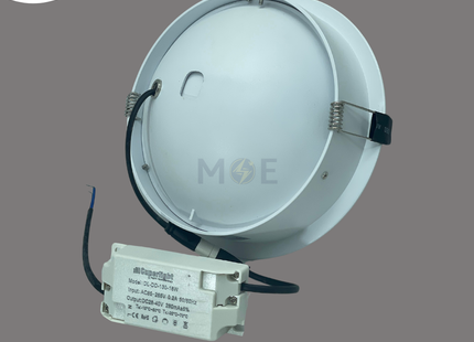 CuperLight LED COB Downlight/ Panel Light White Ceiling Flush Mounted Adjustable Circular Warmwhite 3000K 14cm 18W | DD130 | سبوت ليد مدور مخفي متحرك ابيض ورم وايت