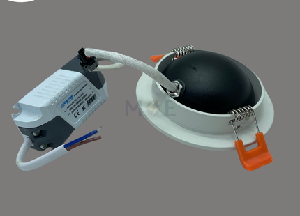 CuperLight LED COB Downlight/ Panel Light White Ceiling Flush Mounted Adjustable Circular Warmwhite 3000K 700Lm 7.5cm 7W | FS-TJ007 | سبوت ليد مدور مخفي متحرك ابيض ورم وايت