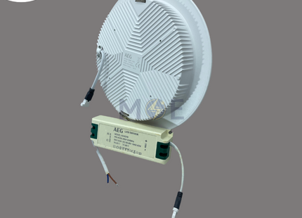 AEG LED Downlight/ Panel Light White Ceiling Flush Mounted Circular Warmwhite 3000K 4200Lm 19cm 42W | 16064 | سبوت ليد مدور هاي باور مخفي ابيض ورم وايت