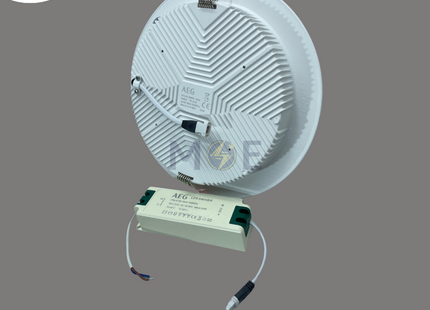 AEG LED Downlight/ Panel Light White Ceiling Flush Mounted Circular CoolWhite 6500K 4200Lm 19cm 42W | 16063 | سبوت ليد مدور هاي باور مخفي ابيض دايلايت