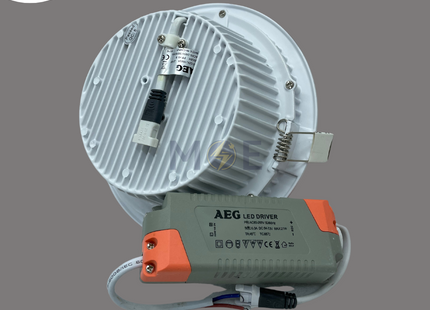 AEG LED COB Downlight/ Panel Light White Ceiling Flush Mounted Circular Warmwhite 1680Lm 16cm 21W | 16034 | سبوت مدور ليد مخفي ابيض ورم وايت