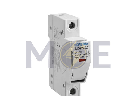 MoreDay Din Fuse Holder With Fuse 10x38mm 30A 1000VDC | MDPV-30 | دجنتور بيت فيوز مع فيوز - حامل فيوز على سكة دين - قاعدة فيوز