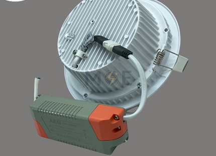 AEG LED COB Downlight/ Panel Light White Ceiling Flush Mounted Circular CoolWhite 1680Lm 16cm 21W | 16033 | سبوت ليد مدور مخفي ابيض دايلايت