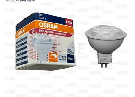 OSRAM LED Spot Lamp Dimmable WarmWhite GU5.3 MR16 2700K 4.9W DC 12V | لمبة سبوت ليد ورم وايت