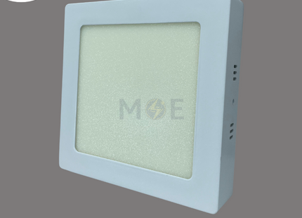 Mec LED Downlight/ Panel Light White Ceiling Surface Mounted Square Warmwhite 3000K 18cm 12W | سبوت ليد مربع ظاهر ابيض ورم وايت