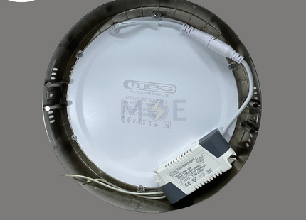 Mec LED Downlight/ Panel Light Chrome Ceiling Surface Mounted Circular White 6500K 1600Lm 22cm 18W | سبوت ليد مدور ظاهر كروم دايلايت