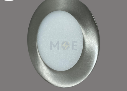 Mec LED Downlight/ Panel Light Chrome Ceiling Flush Mounted Circular White 6500K 400Lm 10.5cm 6W | سبوت ليد مدور مخفي كروم دايلايت