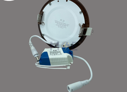 RB LED Downlight/ Panel Light Wooden Ceiling Flush Mounted Circular Warmwhite 3500K 800Lm 10.5cm 8W | KG-803 8W | سبوت ليد مدور مخفي خشبي ورم وايت