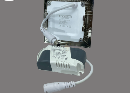 Mec LED Downlight/ Panel Light Chrome Ceiling Flush Mounted Square Warmwhite 3500K 320Lm 7.5cm 4W | MEC-SN-WW-4W | سبوت ليد مربع مخفي كروم ورم وايت