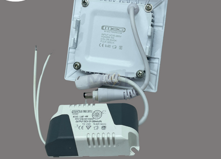 Mec LED Downlight/ Panel Light White Ceiling Flush Mounted Square White 6500K 320Lm 7.5cm 4W | MEC-WH-WH-4W | سبوت ليد مربع مخفي ابيض دايلايت