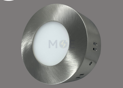 Goldenlight LED Downlight/ Panel Light Chrome Ceiling Surface Mounted Circular White 6500K 8.5cm 5W | CP-R-5W | سبوت ليد مدور ظاهر كروم دايلايت