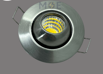 Goldenlight LED COB Downlight/ Panel Light Chrome Ceiling Flush Mounted Circular Warmwhite 3000K 4.5cm 5W | CP-R-5W 116 | سبوت ليد مدور مخفي عين متحرك كروم ورم وايت
