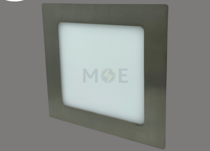 Blue Point LED Downlight/ Panel Light Chrome Ceiling Flush Mounted Square Warmwhite 3000K 13.5cm 9W | سبوت ليد مربع مخفي كروم ورم وايت