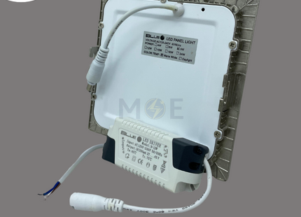 Blue Point LED Downlight/ Panel Light Chrome Ceiling Flush Mounted Square Warmwhite 3000K 13.5cm 9W | سبوت ليد مربع مخفي كروم ورم وايت