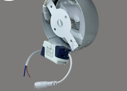 Blue Point LED Downlight/ Panel Light Chrome Ceiling Surface Mounted Circular Daylight 6500K 12cm 6W | سبوت ليد مدور ظاهر فضي دايلايت