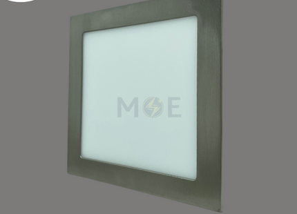 Blue Point LED Downlight/ Panel Light Chrome Ceiling Flush Mounted Square Daylight 6500K 17.5cm 15W | سبوت ليد مربع مخفي كروم دايلايت