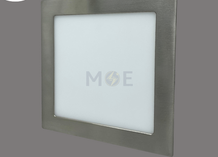 Blue Point LED Downlight/ Panel Light Chrome Ceiling Flush Mounted Square Warmwhite 3000K 17.5cm 15W | سبوت ليد مربع مخفي كروم ورم وايت