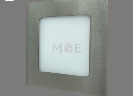 Blue Point LED Downlight/ Panel Light Chrome Ceiling Flush Mounted Square Warmwhite 3500K 10.5cm 6W | سبوت ليد مربع مخفي كروم ورم وايت