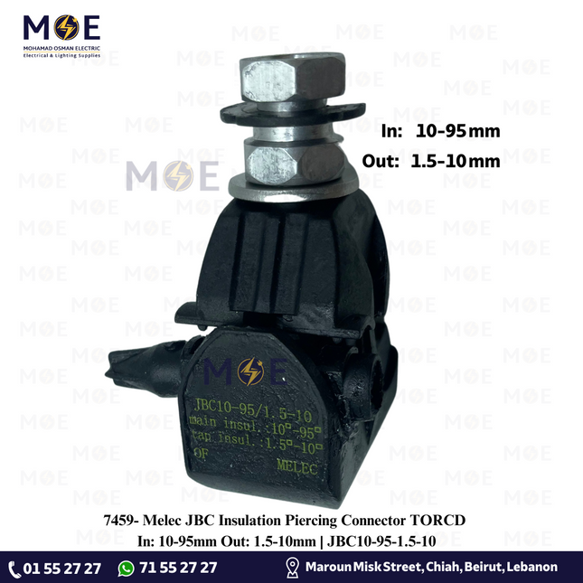 Melec JBC Insulation Piercing Connector TORCD In: 10-95mm Out: 1.5-10mm | JBC10-95-1.5-10