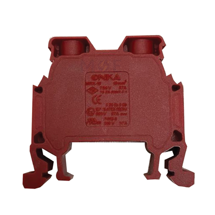 ONKA Rail Terminal Block Red 10mm | ON-MRK 10-RD