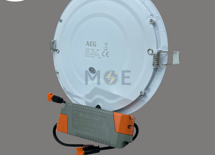 AEG LED Downlight/ Panel Light White Ceiling Flush Mounted Circular CoolWhite 1530Lm 20.5cm 18W | 16001 | سبوت ليد مدور مخفي ابيض دايلايت