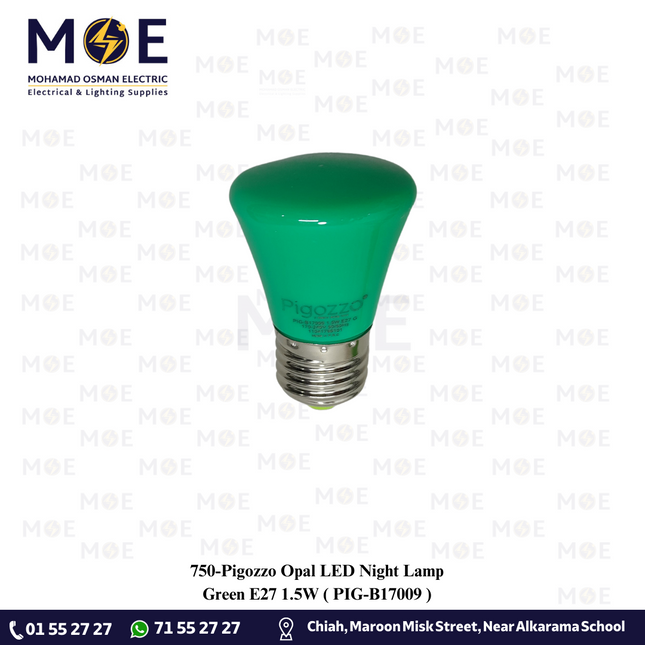 Pigozzo Opal LED Night Lamp Green E27 1.5W | PIG-B17009