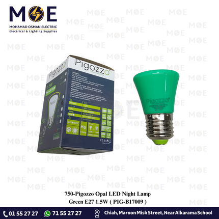 Pigozzo Opal LED Night Lamp Green E27 1.5W | PIG-B17009