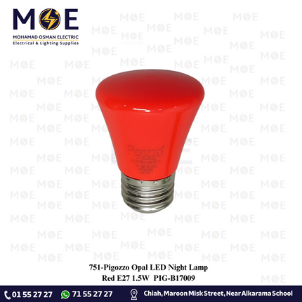 Pigozzo Opal LED Night Lamp Red E27 1.5W | PIG-B17009