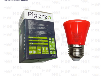 Pigozzo Opal LED Night Lamp Red E27 1.5W | PIG-B17009 | لمبة ليد برم نواصة احمر