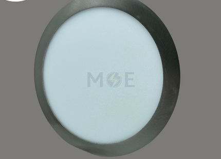 Mec LED Downlight/ Panel Light Chrome Ceiling Flush Mounted Circular White 28cm 25W | سبوت ليد مربع مخفي كروم ضو ابيض دايلايت