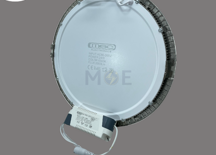 Mec LED Downlight/ Panel Light Chrome Ceiling Flush Mounted Circular White 28cm 25W | سبوت ليد مربع مخفي كروم ضو ابيض دايلايت