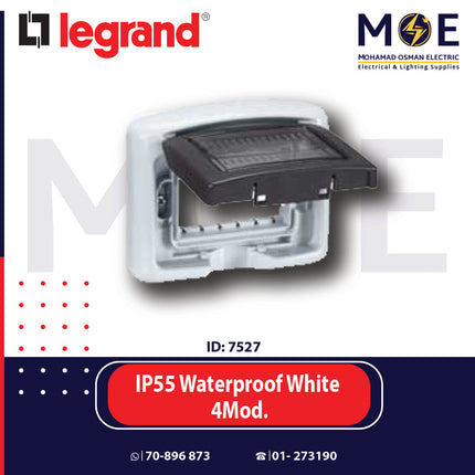 Legrand IP55 Waterproof Cover Plate White 4module | 011680634