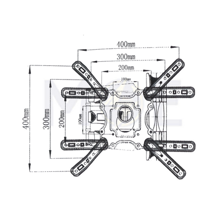 HE TV Stand Wall Mount Max 50Kg Adjustable Full Motion 14–55 Inch | 83599