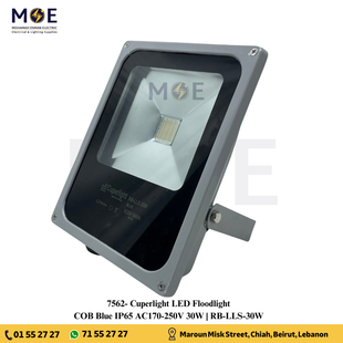 Cuperlight COB LED Floodlight Gray 30W Blue IP65 | RB-LLS-30W | برجكتور ليد انارة مطري رمادي ضو ازرق