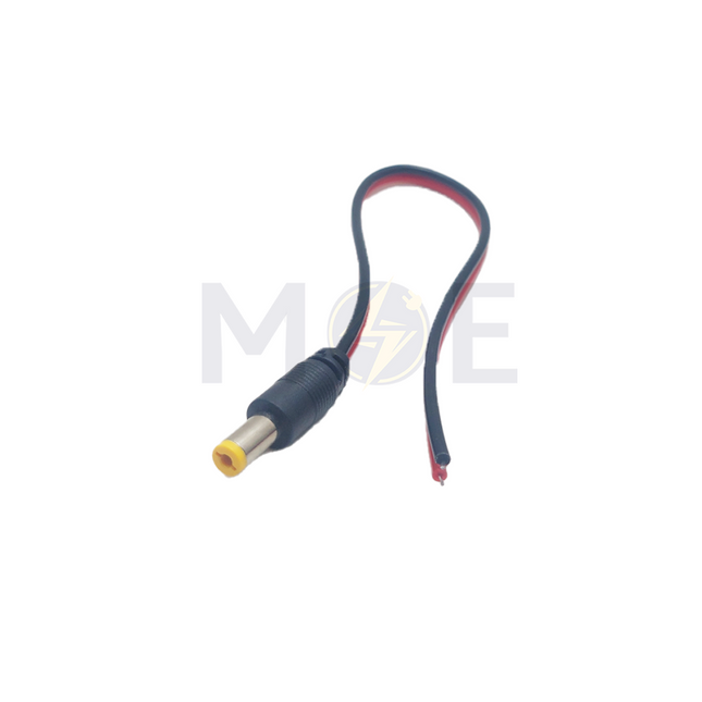 DC Power Pigtail Cable Male Barrel Plug 4×2.5×9.5mm for CCTV Camera 24cm فيش كاميرا دكر مع شريط