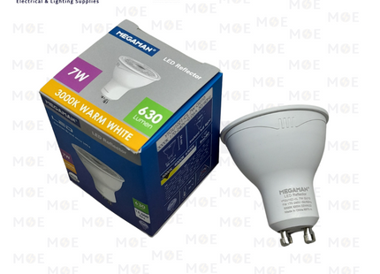 MEGAMAN LED COB Spot Lamp WarmWhite GU10 MR16 3000K 7W | YTGU10Z1 | لمبة سبوت ليد كعب ستارتر ورم وايت