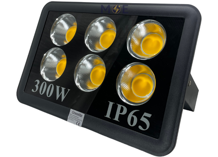Greenlite COB LED Floodlight 300W Warmwhite 3000K IP65 | HS-KB-300W | برجكتور ليد انارة مطري اسود ورم وايت
