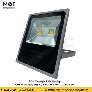 Cuperlight COB LED Floodlight Gray 120W Warmwhite IP65 | RB-DB-120W | برجكتور ليد انارة مطري رمادي ورم وايت