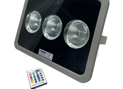 Cuperlight COB LED Floodlight Gray+Remote Controller 150W RGB IP65 | KG-TB-150W | برجكتور ليد انارة مطري رمادي مع ريموت كونترول ضو ملون اخضر و احمر و ازرق
