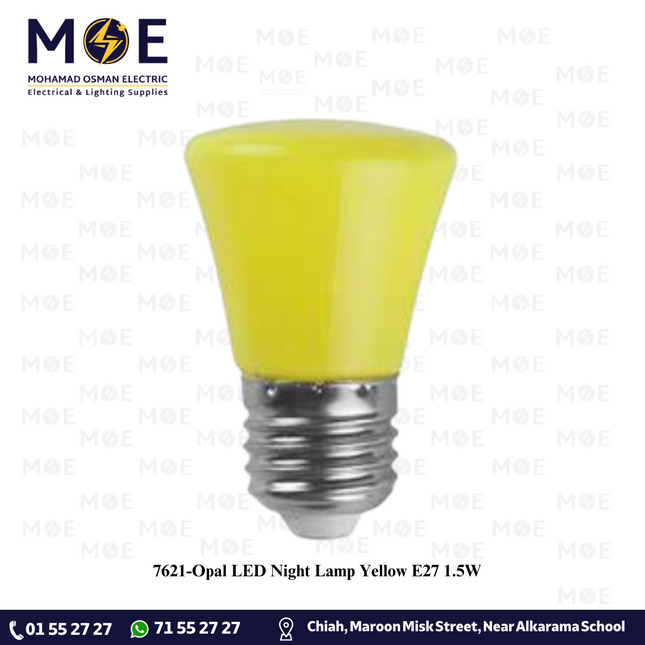 Opal LED Night Lamp Yellow E27 1.5W