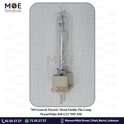 General Electric Metal Halide Pin Lamp WarmWhite 830 G12 70W 830